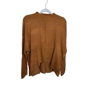 Cupshe Womens XS‎ Brown Mock Neck Long Sleeve Knit Pullover Sweater Top